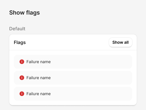 Show Flags widget, default state
